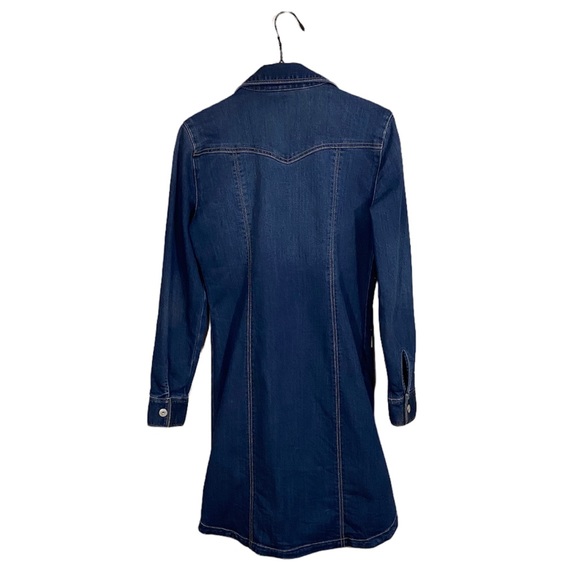 INC LONG BLUE WASH DENIM/JEAN BUTTON-UP COLLARED JACKET, LONG SLEEVED, SIZE 4 - Picture 5 of 8